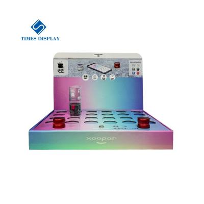 China High Quality Recycleable Counter Table Acrylic Cardboard Speaker Display Stand With Graphic for sale