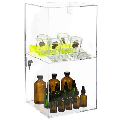 China Custom Lockable Acrylic Display Box Display Case Small Acrylic Display Cabinet With Doors for sale