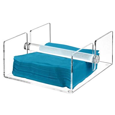 China Recycleable Custom Clear Two Designs Acrylic Tissue Box Storage Holder Acrylic Towel Hotel Supplies for sale