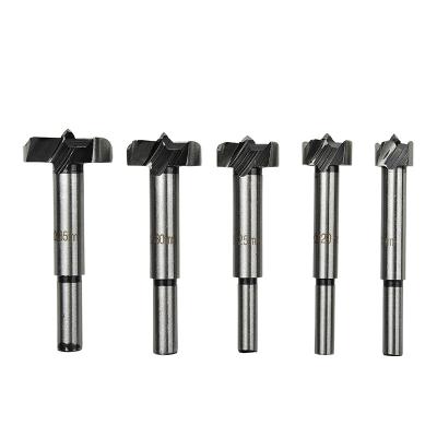 China Wood Power Tool Accessories 5 Pcs Center Bit 15-35 Mm Solid Boring Hole Saw Forstner Drill Bits Set For Wood Working for sale