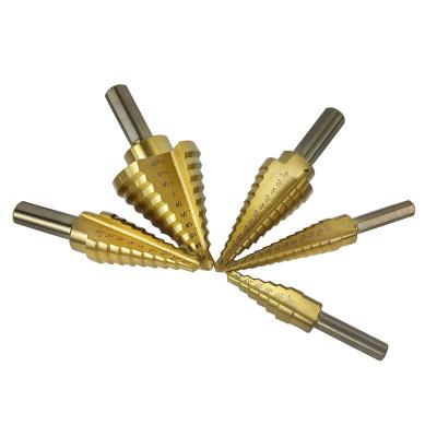 China Metal Drilling 6PC Aluminum Box Step Drill Bit Pagoda Universal Positioning High Speed ​​Steel Drill Bit for sale