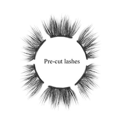 China Easy To Apply And Remove New Natural Next 3D Effect Private Label Individual Group DIY Wispie Precut Hair Lashes for sale