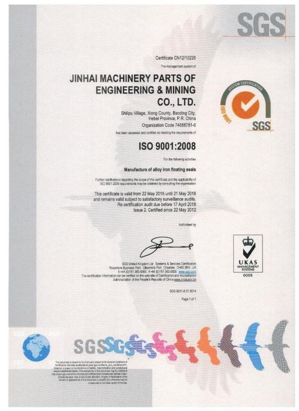 ISO9001 2008 - Jinhai Machinery parts of engineering &mining co.ltd