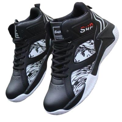 China Fashion Trend Autumn 2023 New Basketball Shoes Men's Cool Street Shoes Leather Ventilated Student Shoes Fashion All-match Comfortable Sports for sale