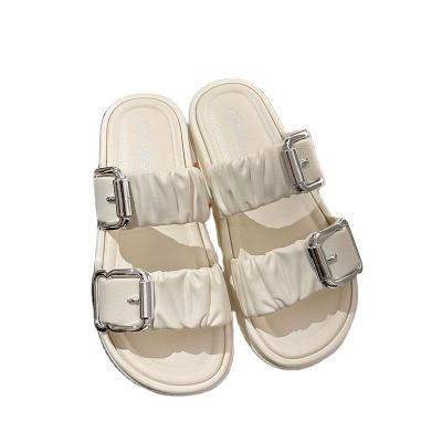 China Fashion Trend 2023 New Summer Sandals Thick Sole Daily Wear All-match Beach Shoes Non-slip Wear-resistant Soft Slippers for sale