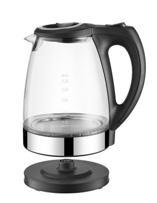 China 360 Degree Base Rotation Household Electric Kettle With Tray 1.7L Portable Glass Electric Kettle Set for sale