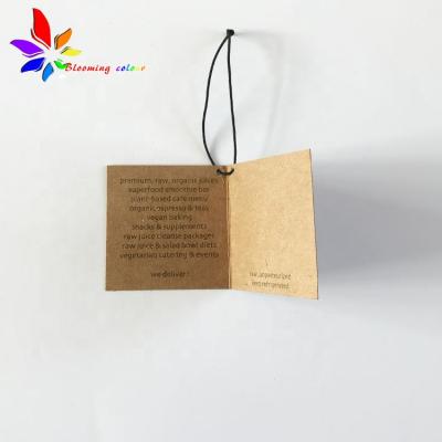 China 2019 new hot sale viable fashion clothes custom hanger tag 400 gsm paper hanger tag with string for sale