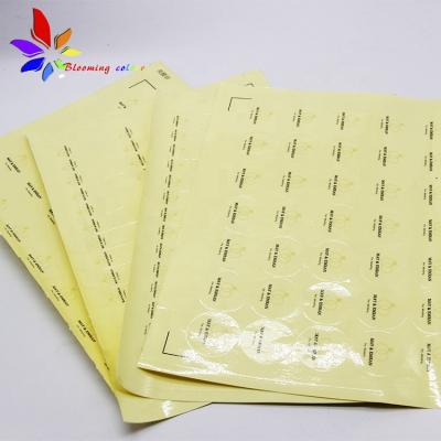 China Waterproof Wholesale Clear Transparent Printed Adhesive Label PVC Sticker Material Label for sale