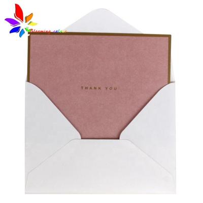 China Bags Custom Private Label Art Paper High Grade White Envelope With Paper Thank You Card for sale