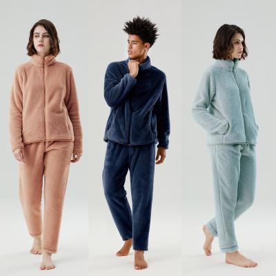 China soft /warm/high quality/comfortable/thickened made china top quality two piece pajama set comfortable long sleeve pajama couple set men pajama sets for sale