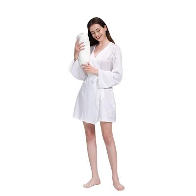 China 19Momme QUICK DRY Sell Well New Type Women Sexy Nightgown Silk Nightgowns Mature V Neck Women Satin Shorts Nightgown for sale