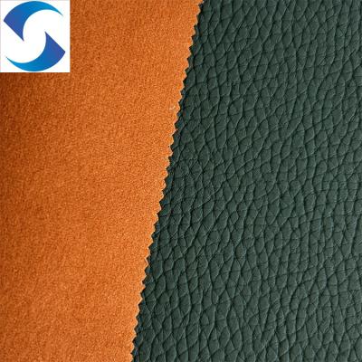 China Artificial PVC Leather Fabric 100% Polyester mercerized velvet Backing Technics for sale