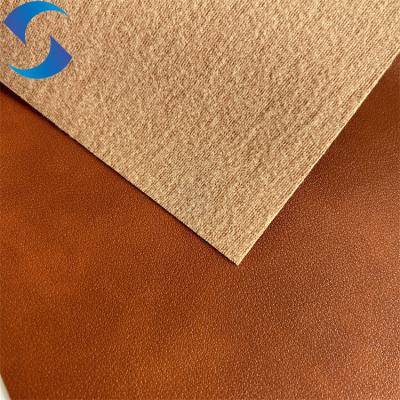 China 140/160 Width Artificial Leather Fabric with 100% Polyester Knitted Backing Technics for sale