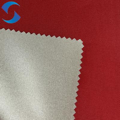 China Waterproof Polyester Tent Fabric For Outdoor Red 200D With Silver Coated Te koop