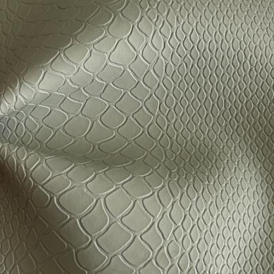 China 140/160 Width Faux Leather Fabric For Shoe Manufacturing Materials Snakeskin Grain 3D Pattern PVC Leather Fabric for sale