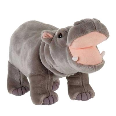 China Customizable Stuffed Animal Plush Pillow Hippo Gray Stuffed Standing Hippo Plush Animal Pillow for sale