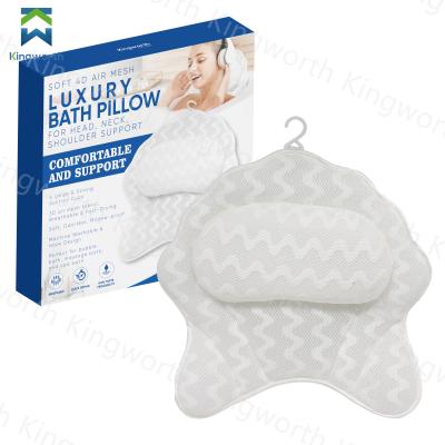 China Sustainable Wholesale 3D Butterfly Shape Mesh Bath Tub Pillow Anti Air Slip Spa Tub Bath Pillow for sale