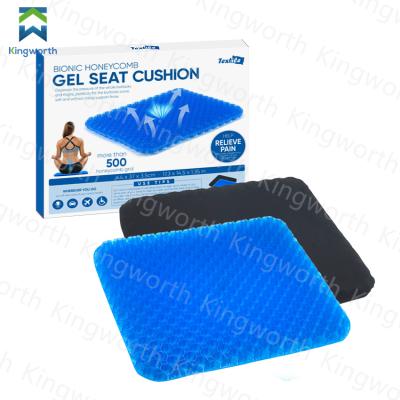 China PORTABLE Thick Double Eggs Honeycomb Gel Pad Breathable Seat Band Cushion For Office Home Chair Car Wheelchair for sale