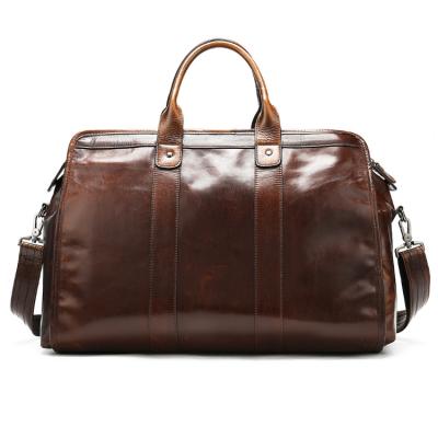 China Fashion Wholesale Customized Large Capacity Duffel Bag Black Leather Gym For Men for sale