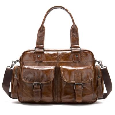 China 2021 Fashion NEW Design Genuine Leather Luggage Travel Bag Boy Duffel Bags for sale