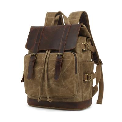 China Wholesale Waterproof Large Vintage Laptop Canvas Outdoor Hiking Durable Backpack for sale