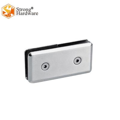 China Modern glass connector double side bevel 50*50mm for bathroom tempered glass door for sale