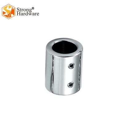 China Modern Bathroom Glass Door 25 Round Flange Round Pipe Connector Stainless Steel Bright Bathroom Fastener Holder for sale