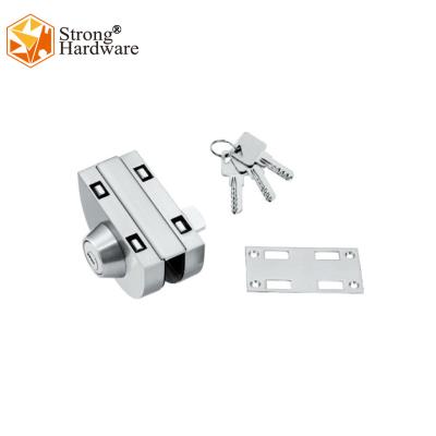 China Single Side Frameless Glass Door Lock 304 Stainless Steel Glass Office Door Lock Glass Center Door Lock for sale