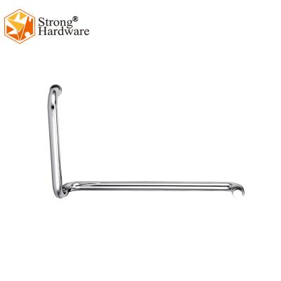 China Modern L Shape 201 304 Stainless Steel Mirror Bathroom Pull Handle Glass Shower Door Handles for sale