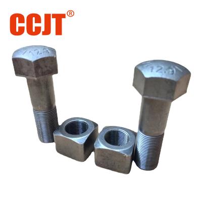 China Black Oxide Excavator Track Bolt Metric Level 12.9 Cold Formed Zinc Plated Thread Bolts for sale