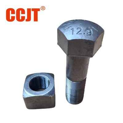 China Carbon Steel Excavator Track Bolts 12.9 Plow Bolts for PC300/ PC400/ D65 Zinc Finish for sale