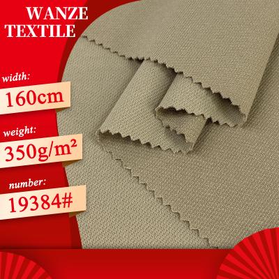 China 350gsm twill organic knit Hoodie fabric 97% Spandex stretch leisure sports suit knitted fabric wanze for sale