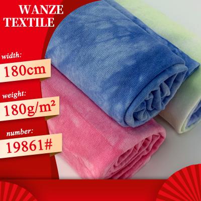 China QUICK DRY tie dyed knitted fabric 21 count cotton plain plain tie dyeing plain 180gsm cotton tank top wanze for sale