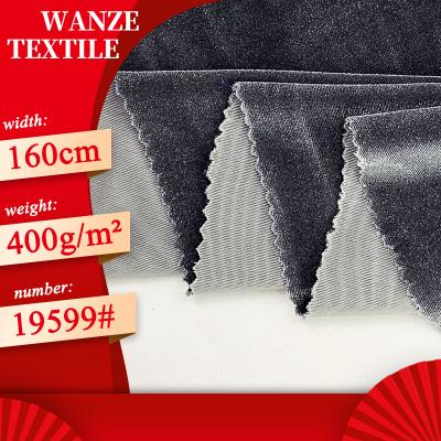 China Extra Thick Stretch Korean Velvet Curtain Tablecloth Fabric 400g Polyester Nordic Stretch Fabric for sale