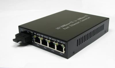 China Fiber Optic Ethernet Media Converter 4 RJ45 Ports For VLANS / Network for sale