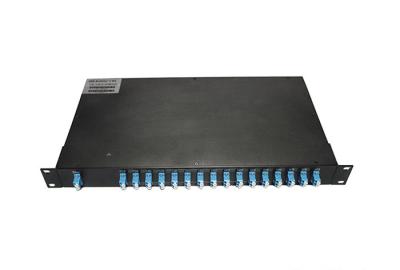 China Módulo del soporte de estante CWDM MUX DEMUX/multiplexor 1U 16CH de la fibra óptica con el conector del LC en venta