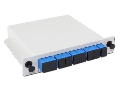 China Cassette Type Fiber Optic Splitter Box , 1x8 PLC Splitter For PON / FTTH Network for sale