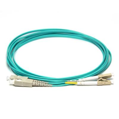 China LC UPC Multimode Fiber Patch Cord , Duplex Fiber Optic Jumper Cables OM3 1-15m Length for sale