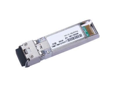 중국 조율 가능한 DWDM 10g SFP 광학적인 송수신기 LC 쌍신회로 공용영역 80km 최대 케이블 거리 판매용