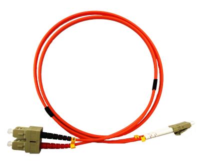 China Multimode Fiber Optic Patch Cables 1m LC UPC to SC UPC Duplex 3.0mm LSZH OM1 for sale