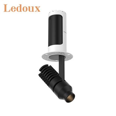 China LEDOUX Anti-Glare/Stretchable/Adjustable Unique Design Recessed Aluminum Anti-Glare Hotel Indoor Lamp Down 8W Led Lighting Spot for sale