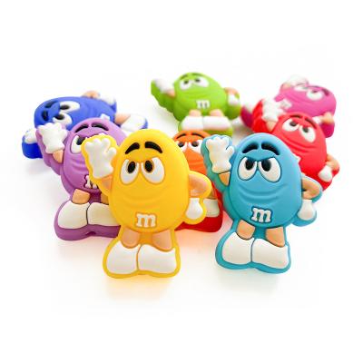 China Soft Toy Top Fashion BPA Free m & ms  silicone Beads For Pen Making  Safe Baby Care DIY Teething Jewelry Necklace Toy for sale