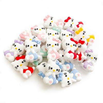 China Soft Toy New Baby Teething BPA Free DIY Infant Soothing Pacifier Nursing Bracelet Toys Kitty Cat Beads For Pen Making for sale