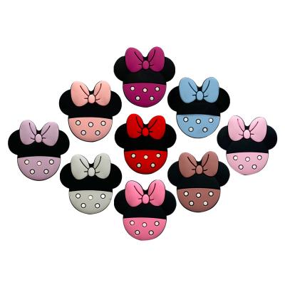 China Soft Toy Fashion Minnie shape Beads Baby Chew Toy Teething Necklace DIY Jewelry Making BPA Free Silicone Beads for sale