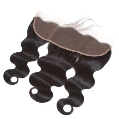 China Wholesale Silky Straight Brazilian Virgin Hair Body Wave 13*4 Lace Frontal Closure Pre Plucked HD Swiss Lace Frontal Wig With Baby Hair for sale