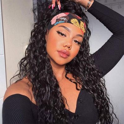 China Jerry Curl Frontal Wig Indian Hair Wigs Headband Wigs For Black Women for sale