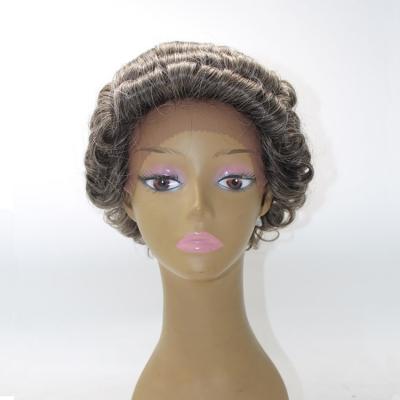 China Gray Hair Front Lace Wig Wave Factory Wholesale Cheap Regular Brazilian Short Lace Wigs Curly Hair For Black Women for sale