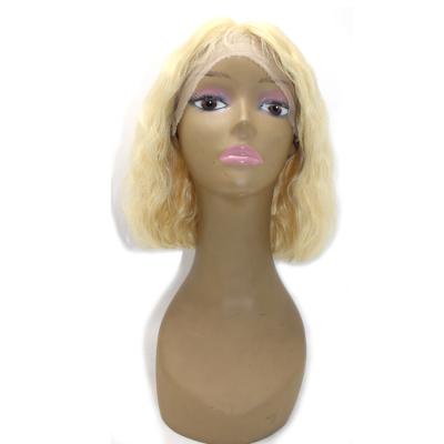 China Lightest Regular U Wave 613# Ash Blonde Human Hair Lace Front Lace Wigs Short Bob Part Wigs Medium Hair Weave for sale