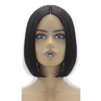 China Virgin Human Hair Silky Straight Remy Human Hair Lace Wigs Long Bob U Wave Bob U Part Lace Front Wig For Colored Women for sale