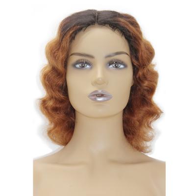 China 100% Swiss Body Wave Hair Middle Part Lace Front U Part Wigs Body Wave 2 Tone Color Frontal Lace Wig For Black Women for sale